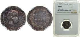 Portugal Kingdom 1898 100 Réis - Carlos I Silver (.917) (655000) 2.5g NGC AU 55 KM 531 Gomes C1 06