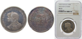 Portugal Kingdom 1898 500 Reis - Carlos I (Discovery of India) Silver (.917) Lisbon Mint (300000) 12.5g NGC MS 63 KM 538 Gomes C1 12