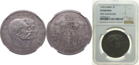 Serbia Kingdom 1904 5 Dinara - Petar I (Karađorđević Dynasty) Silver (.900) (200000) 25g NGC XF Scratches KM 27