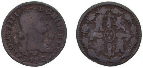 Spain Kingdom 1802 4 Maravedis - Carlos IV Copper Segovia Mint 4.92g VF KM 427