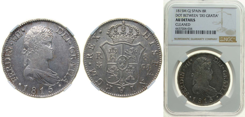 Spain Kingdom 1815 M GJ 8 Reales - Fernando VII (2nd portrait) Silver (.903) Mad...