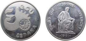 Spain Kingdom 1991 M 5 ECU - Juan Carlos I (Averroes) Silver (.925) Madrid Mint 33.51g UNC X M31