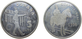 Spain Kingdom 1998 M 5 Euro - 	Juan Carlos I (Guardia Real) Silver (.925) Madrid Mint (50000) 33.56g UNC