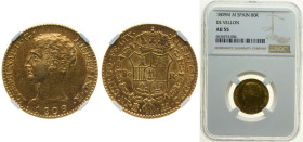 Spain Kingdom 1809 M AI 80 Reales - Jose I Bonaparte DE VELLON Gold (.875) Madrid Mint 6.8g NGC AU 55 KM 542