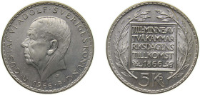Sweden Kingdom 1966 U 5 Kronor - Gustaf VI Adolf (Constitutional Reform) Billon (.400 silver) (Copper .500, Nickel .050, Zinc .050) Stockholm Mint (10...