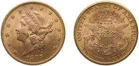 United States Federal republic 1897 20 Dollars (Liberty Head - Double Eagle, With motto) Gold (.900) (.100 copper) Philadelphia Mint (1383175) 33.436g...