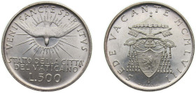 Vatican City City State 1958 500 Lire - Sede Vacante Silver (.835) Rome Mint (100000) 11g BU KM 57