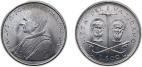 Vatican City City State 1967 500 Lire - Paul VI Silver (.835) Rome Mint (110000) 11g BU KM 99