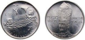 Vatican City City State 1969 500 Lire - Paul VI Silver (.835) Rome Mint (110000) 11g BU KM 115