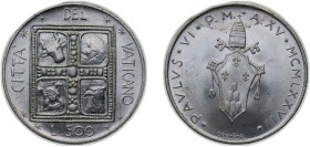 Vatican City City State 1977 500 Lire - Paul VI (Book of the Evangelists) Silver (.835) Rome Mint (160000) 11g BU KM 132