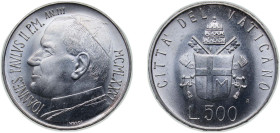 Vatican City City State 1981 R 500 Lire - Ioannes Paulus II (Dives Misericordiae) Silver (.835) Rome Mint (124000) 11g BU KM 160