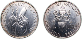 Vatican City City State 1983 R 1000 Lire - John Paul II (Holy Year) Silver (.835) Rome Mint (130500) 14.6g BU KM 169