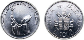 Vatican City City State 1983 R 1000 Lire - John Paul II (Genesis) Silver (.835) Rome Mint (110000) 14.6g BU KM 176