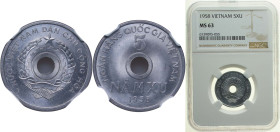 Vietnam North Vietnam Democratic Republic 1958 5 Xu Aluminium 1.6g NGC MS 63 KM 7 Schön 63