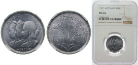 Vietnam South Vietnam French puppet state 1953 10 Su - Bảo Đại Aluminium Paris Mint (20000000) 1.3g NGC MS 65 KM 1 Schön 35