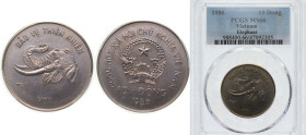 Vietnam Socialist Republic 1986 10 Đồng (Elephant) Copper-nickel (5000) 11.3g PCGS MS 66 KM 17 Schön 70