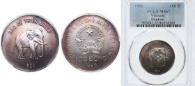 Vietnam Socialist Republic 1986 100 Đồng (Elephant) Silver (.999) (5000) 12g PCGS MS 67 KM 21 Schön 73