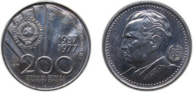 Yugoslavia Socialist Federal Republic 1977 200 Dinara (Tito's 85th Birthday) Silver (.750) (75 % Ag, 25 % Cu) (300000) 15g UNC KM 64 Schön 59