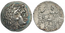MACEDONIA. Alejandro III. Mesembria. Tetradracma (175-125 a.C.). A/ Cabeza de Heracles con piel de león a der. R/ Zeus entronizado a izq. con águila y...