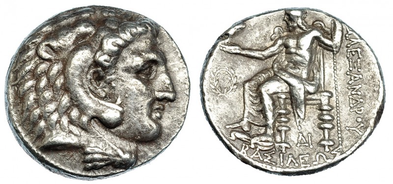 MACEDONIA. Filipo III. Side. Tetradracma (323-317 a.C.). R/ Zeus entronizado a i...