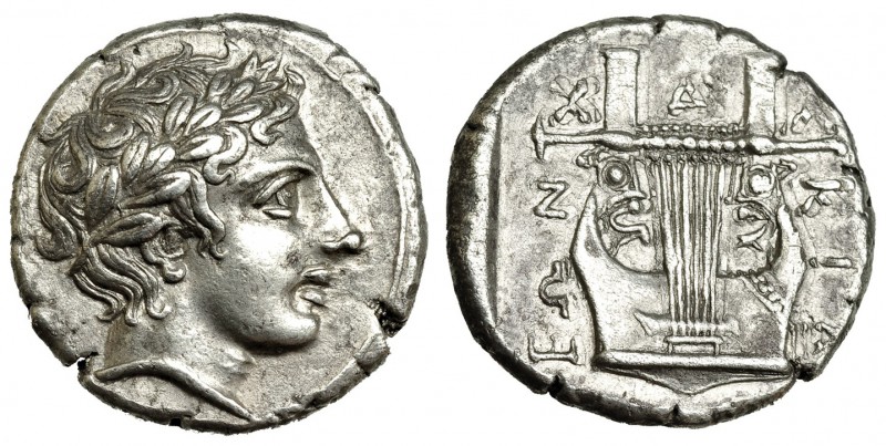 MACEDONIA. Olynthos. Acuñaciones de la Liga Cálcida. Tetradracma (410-401 a.C.)....