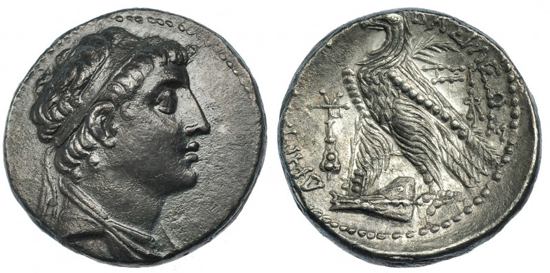 REYES DE PERSIA. Demetrio II. Tiro. Tetradracma ( 146-139 a.C.). A/ Busto diadem...