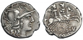 AELIA. Denario. Taller auxiliar de Roma (138 a.C.). FFC-99. SB-3. MBC.