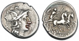 JUVENTIA. Denario. Roma (179-170 a.C.). FFC-798. SB-1. MBC/MBC-.
