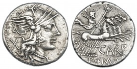 PAPIRIA. Denario. Taller auxiliar de Roma (122 a.C.). FFC-958. SB-7. MBC.