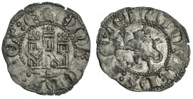 ENRIQUE II. Dinero. Sevilla. +ENRICVS REX E en anv. y rev. III-609.2 (como Enrique III). P.O. EBC-/MBC+.