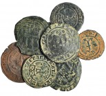 8 monedas de Segovia: blancas (4) y 2 maravedís (4). De BC a MBC-.