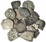 18 monedas: reales peninsulares (5); real (5), México; 1/2 real (7), México; 1/2 real, Toledo. De Felipe III a Carlos II: Calidad media BC+.