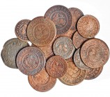 17 monedas de Segovia. 2 maravedís (7) y 4 maravedís (10). De RC a MBC.