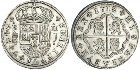 2 reales. 1718. Segovia. J. VI-760. EBC/EBC-.