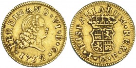 1/2 escudo. 1752. Madrid. JB. VI-410. MBC.