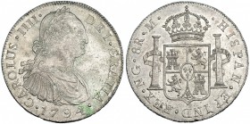 8 reales. 1794. Nueva Guatemala. M. VI-735. R.B.O. EBC-/EBC. Escasa.
