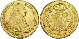 2 escudos. 1808. Sevilla. CN. VI-1169. MBC+/EBC-.