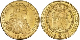 8 escudos. 1801. México. FT. VI-1338. Rayitas. R.B.O. EBC-/EBC. Escasa.