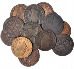 Colección de 16 monedas de 4 maravedís diferentes. Jubia (5), 1814-1824; Segovia (11), 1816-1833. De RC a EBC-.