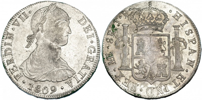 8 reales. 1809. Lima. JP. VI-1038. Acuñación floja. B.O. EBC-.