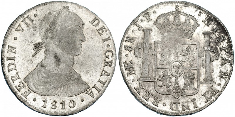 8 reales. 1810. Lima. JP. VI-1039. Acuñación floja. B.O. EBC.