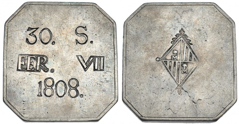 30 sous octogonal. 1808. Palma de Mallorca. VI-1105. Pequeñas marcas. MBC.