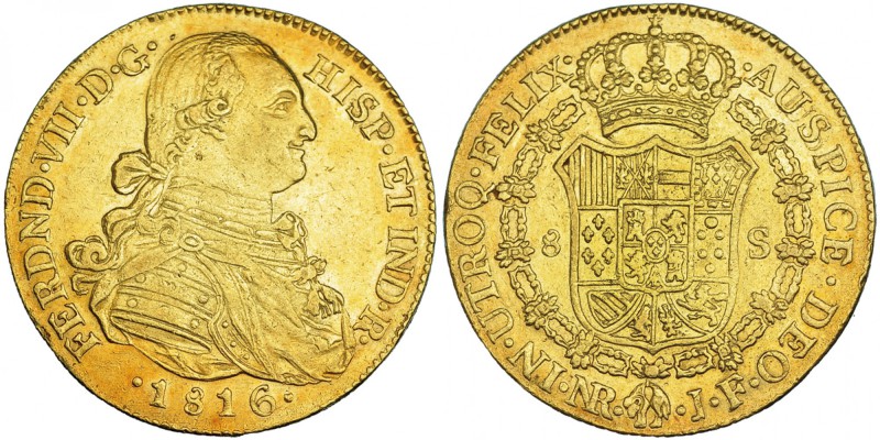 8 escudos. 1816. Nuevo Reino. JF. VI-1505. R.B.O. EBC-.