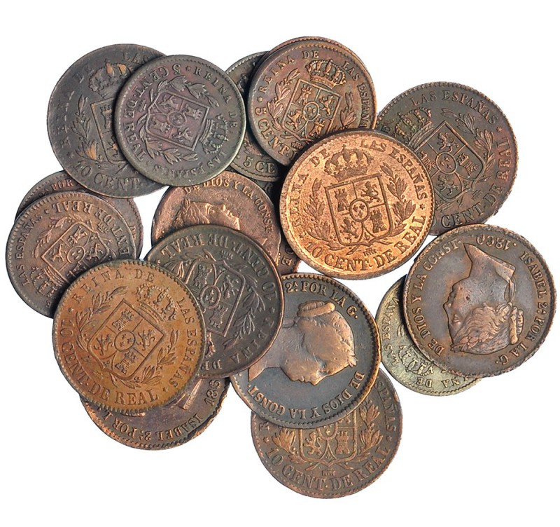 Colección de 5 céntimos de real, Segovia (8) y 10 céntimos de real, Segovia (10)...