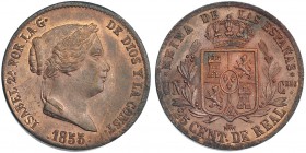 25 céntimos de real. 1855. Segovia.VI-146. B.O. SC.