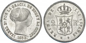 2 reales. 1853. Sevilla. VI-337. SC/EBC+.