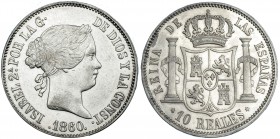 10 reales. 1860. Madrid. VI-458. R.B.O. EBC-.