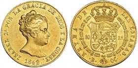 80 reales. 1842. Barcelona. CC. VI-585. R.B.O. MBC+/EBC.