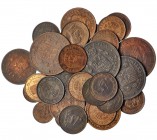 39 monedas: 1 céntimo (3), 2 céntimos (4), 5 céntimos de 1870; 10 céntimos, 1877, 1878 y 1879 (2); 5 céntimos, 1878 (2) y 1879 (4); 2 céntimos, 1904 (...
