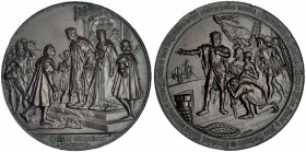 Medalla. IIII Centenario del Descubrimiento de América. 1892. Bronce 70 mm. Grabador: B. Maura. MPN-996. Pequeñas marcas. EBC.